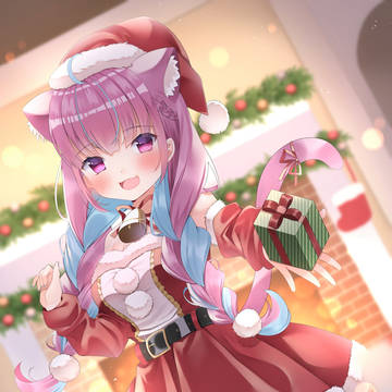 girl, illustration, Hololive / 🎄🎄🎁🎁