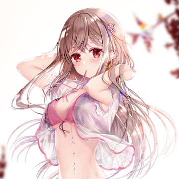 Shiori Maeda, swimsuit, looking-back beauty / 夏休み