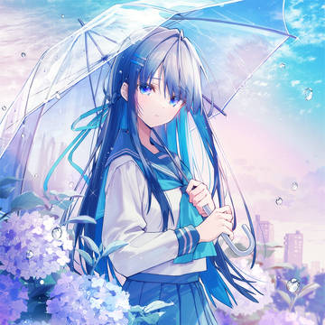 original, girl, hydrangea / 梅雨