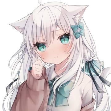 original, girl, white hair / む〜〜