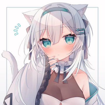 original, girl, white hair / ん…？