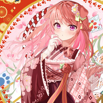 work illustration, lace gloves, kimono / 珊瑚しゅか(グッズイラスト)
