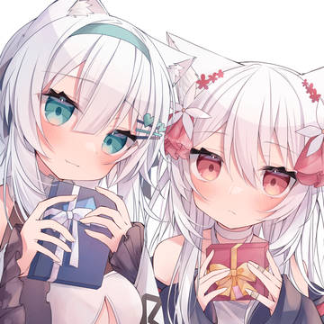 original, girl, white hair / 「「受け取ってくれる…？」」
