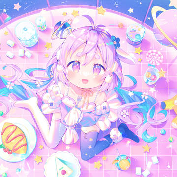 work illustration, virtual YouTuber, Virtual YouTuber 500+ bookmarks / 【お仕事】エコー・プラネットさん誕生日記念イラスト