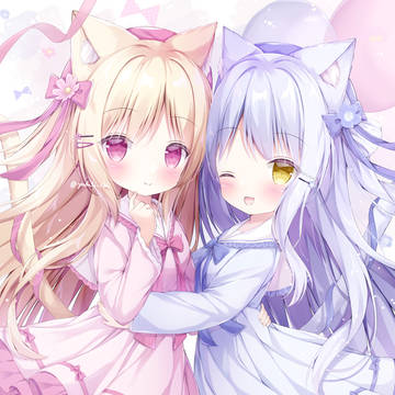 original, girl, loli / 仲良しにゃんこ姉妹