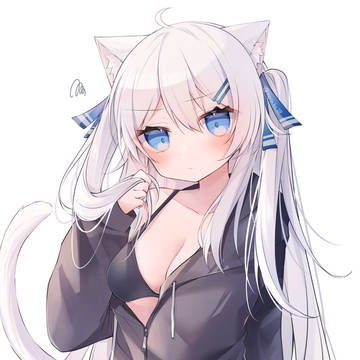 original, girl, white hair / 「…ジロジロ見ないで」