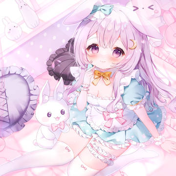 virtual YouTuber, virtual YouTuber, maid uniform / 〖 お仕事 〗兎野えまる様  半年記念