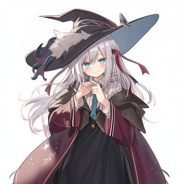girl, white hair, cute / 魔女的新装饰
