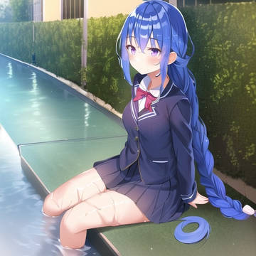 AI, NovelAI, braid / AI作品18｢濡れ透け六花ちゃん｣