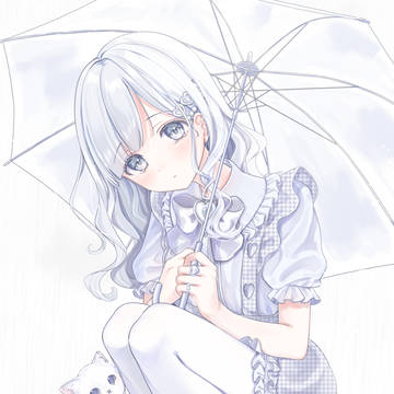 girl, original, white hair / .