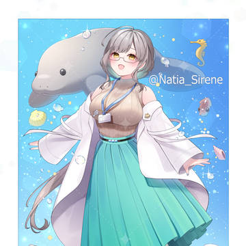 girl, virtual YouTuber, white coat / ナティア・シレーヌーボ