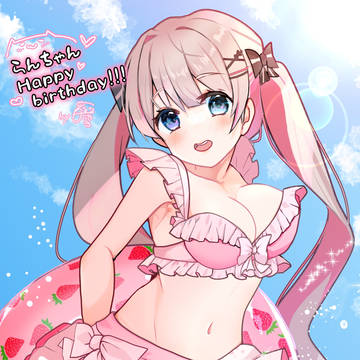 swimsuit, virtual YouTuber, girl / お誕生日と聞いて