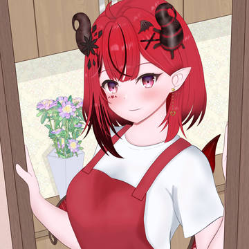 virtual YouTuber, girl, red hair / 無題