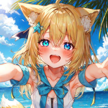 OC, animal ears, heterochromia / 「ねぇ、一緒に遊ぼうよ！」