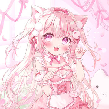 girl, pink, two-side up / 「にゃ～ん♡ メイドさんだよっ！」