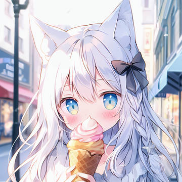 original, girl, nijijourney / アイスクリームと少女