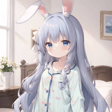 girl, bunny ears, small breasts / ぱじゃま