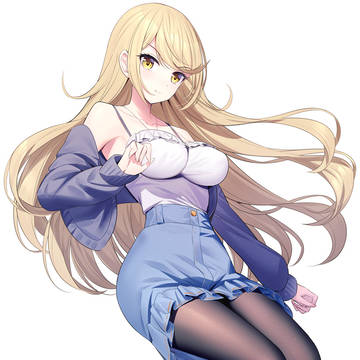 black stockings, large breasts, pantyhose / ヒカリ