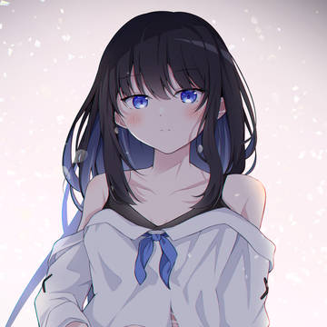 original, girl, black hair / オリ絵