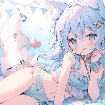 original, girl, animal ears / 綿菓子より甘いのよ⭐️