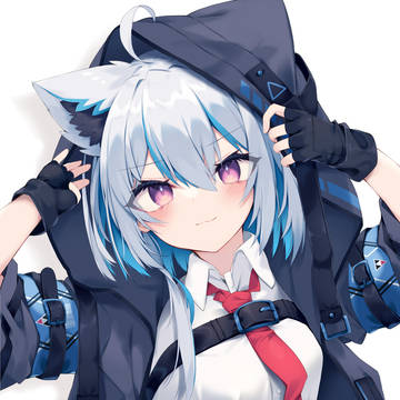 original, animal ears, girl / フードめくり