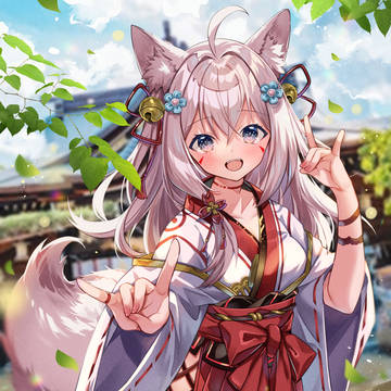 animal ears, miko clothing, original 1000+ bookmarks / もふ巫女さま