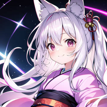 girl, aI-generated illustration, silver hair / 無題