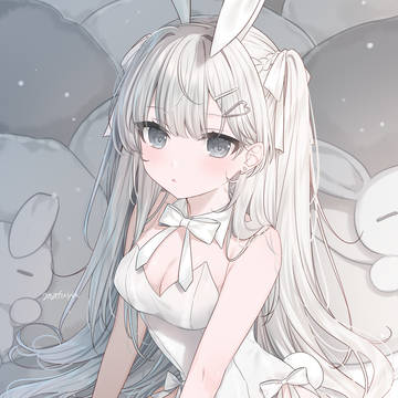 original, bunny girl, thighs / 白バニー