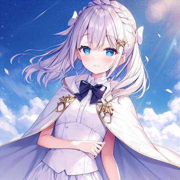 AI, girl, white hair / 高潔な血筋