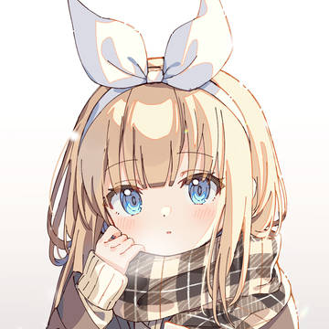 girl, original, blonde / マフラー