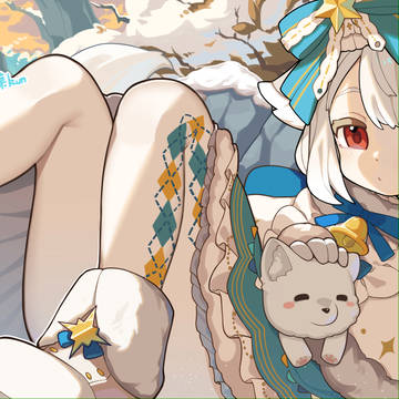 girl, animal ears, white hair / 桜田シロ