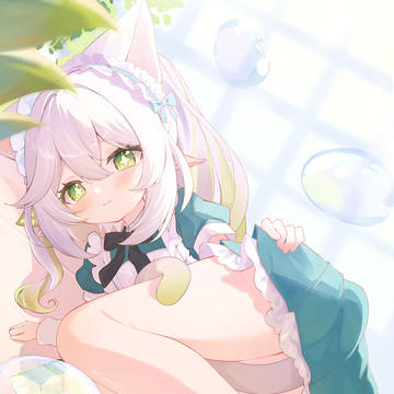 Genshin Impact, barefoot, loli / 猫耳メイドナヒーダ