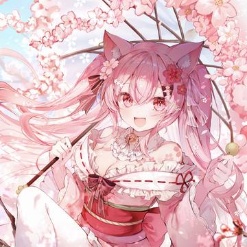original, girl, sakura / 花雲ティータイム