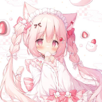 girl, animal ears, loli / もちもちいちごだいふく🍓