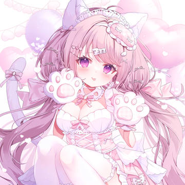 loli with huge breasts, girl, twin ponytails / 猫系メンヘラ彼女💗🔪☁️