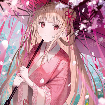 girl, sakura, original / 桜風に香る