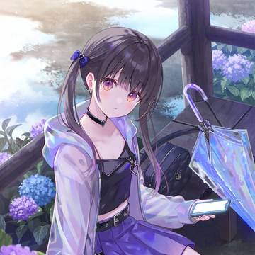 girl, original, flowers and girls / 傘をたたんで君を待つ