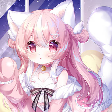 girl, loli, animal ears / 狸酱lino