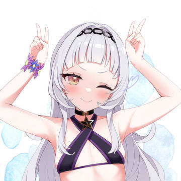 Hololive, Shion Murasaki, flat chest / かにかに