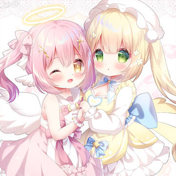 loli, girl, illustration / ❤💛
