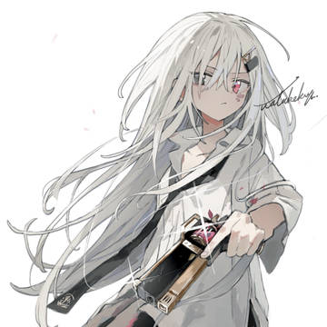girl, original, white hair / ハルリィ・ウィーラー
