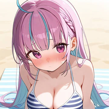 AIart, aI-generated illustration, breasts / そんなに見られると…💦