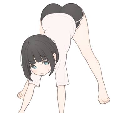 original, girl, black bob hair / no title