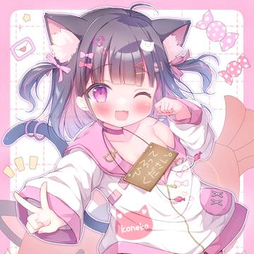 virtual YouTuber, virtual YouTuber, animal ears / X(旧Twitter)3万人企画イラスト