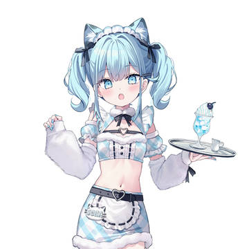 girl, thighs, maid / もふもふメイド