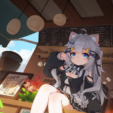 girl, animal ears, young girl / 女仆猫猫咖啡店
