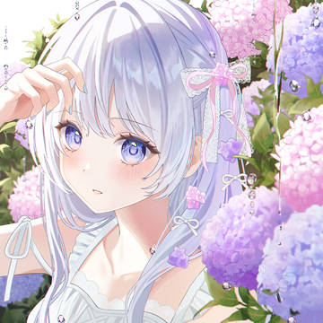 accessory, white hair, hydrangea / 𝙼𝚎𝚕𝚝𝚒𝚗𝚐 𝙷𝚢𝚍𝚛𝚊𝚗𝚐𝚎𝚊