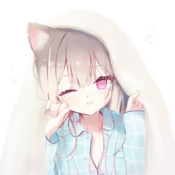girl, original, cat ears / おはよう
