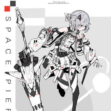 spear, silver hair, original / 無題