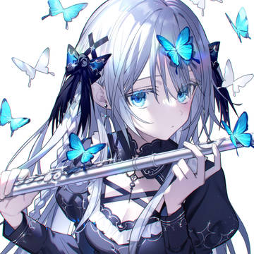 original, girl, white hair / フルート🦋